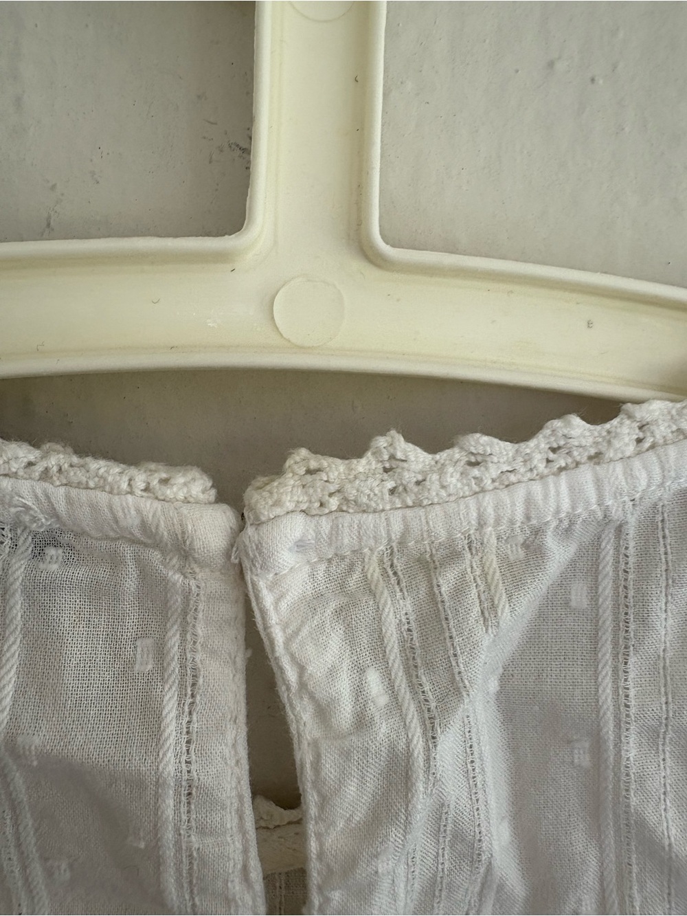 Zara White Lace Embroidered Mini Dress Puff Sleeve Cottagecore Size M Boho Fairy - Picture 6 of 8
